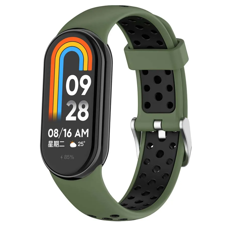 Silicone Strap For Xiaomi Mi Band 9 Smart Watch Band Breathable Replaced Correa Wristband For Mi Band 9 8 NFC Bracelet Accessory