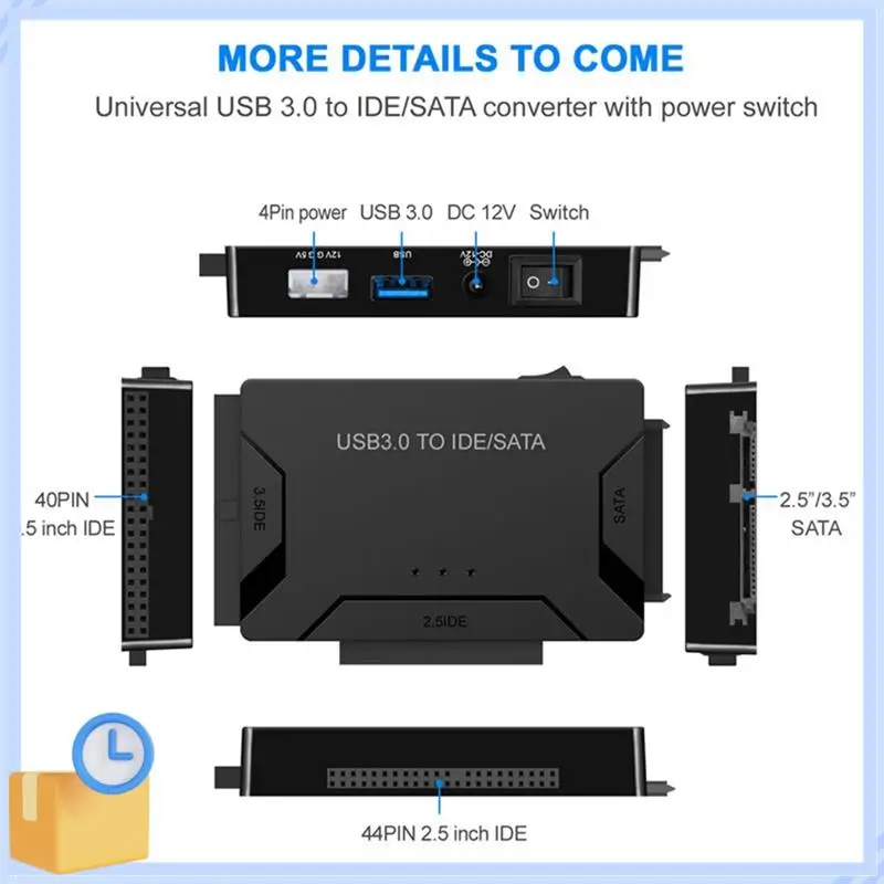 Popular USB3.0 Hard Drive Adapter, 3-Way USB3.0 To SATA/IDE Easy Drive Cable, Multi-Function Easy Drive Cable, 1 Set ABS US-Plug