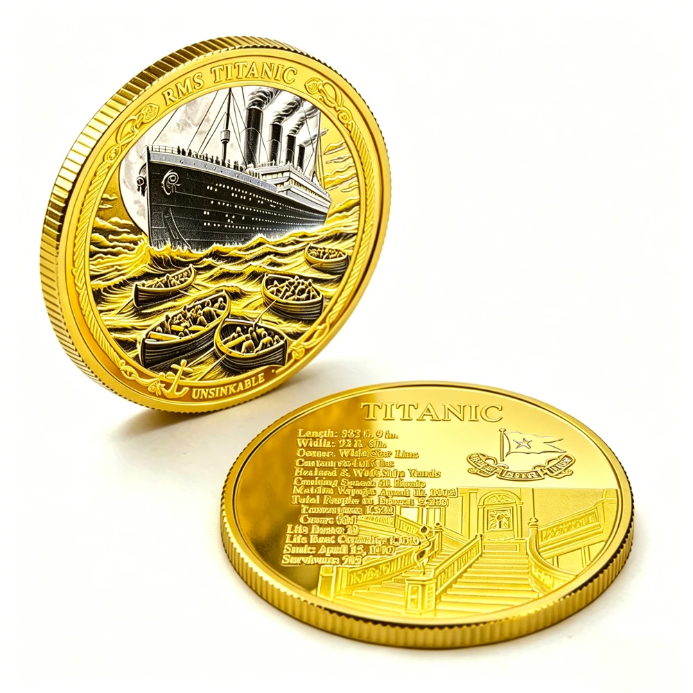 Vintage Collectible Coins - Vintage Titanic Altın Kaplama 3D Hatıra