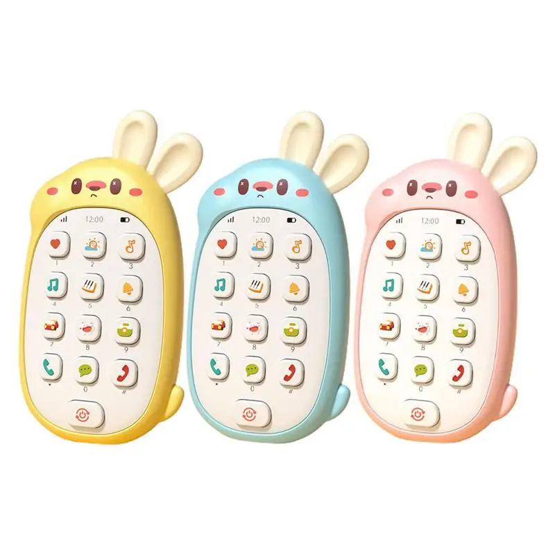 Baby Phone Toy Music Sound Telephone Sleeping Toys With Teether Simulation Phone Kids Infant Early Educational Toy Kids Gifts