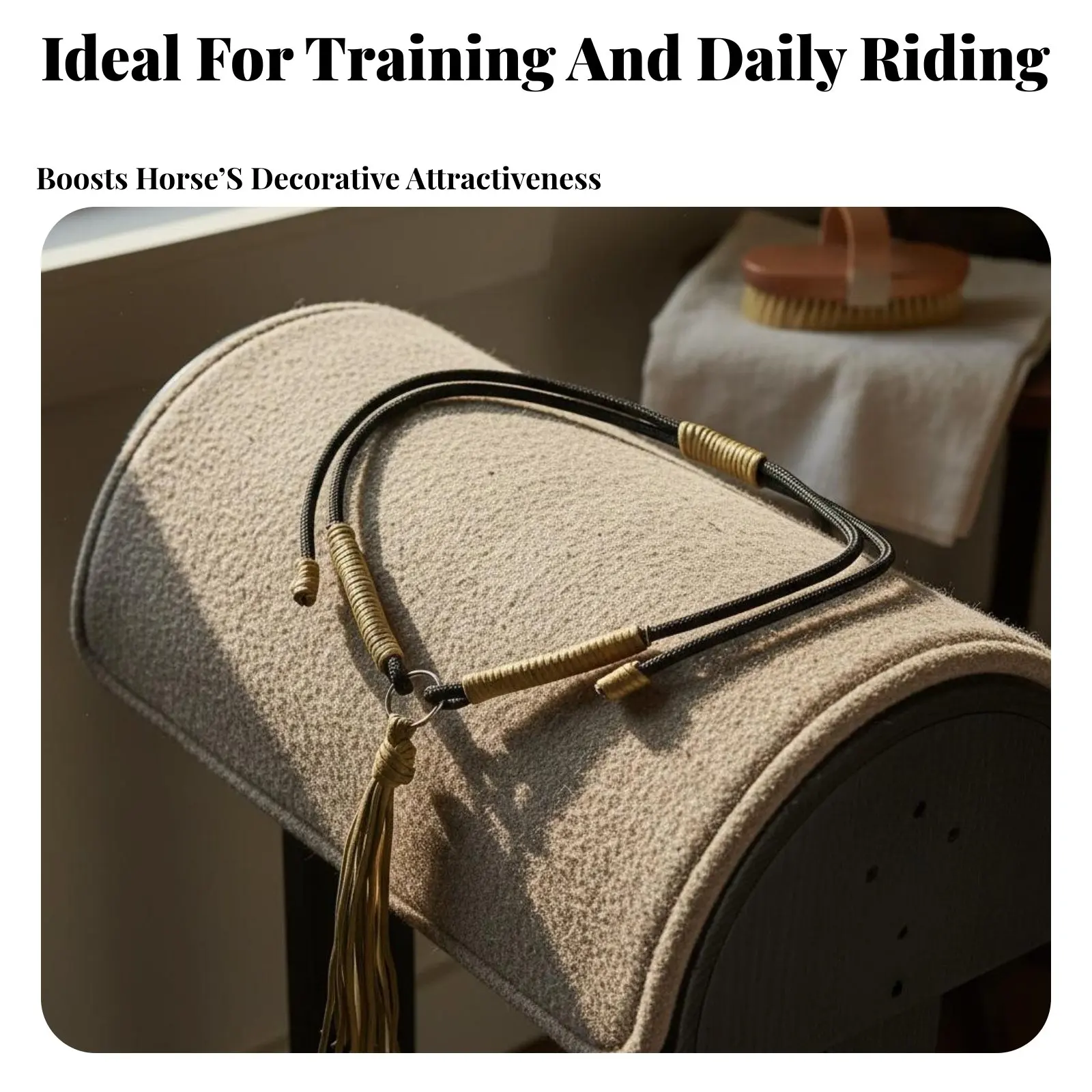 Tassel Horse Neck Rope Handmade Braided Riding Adjustable Horse Training Rope Woven Design Equestrian Equipment
