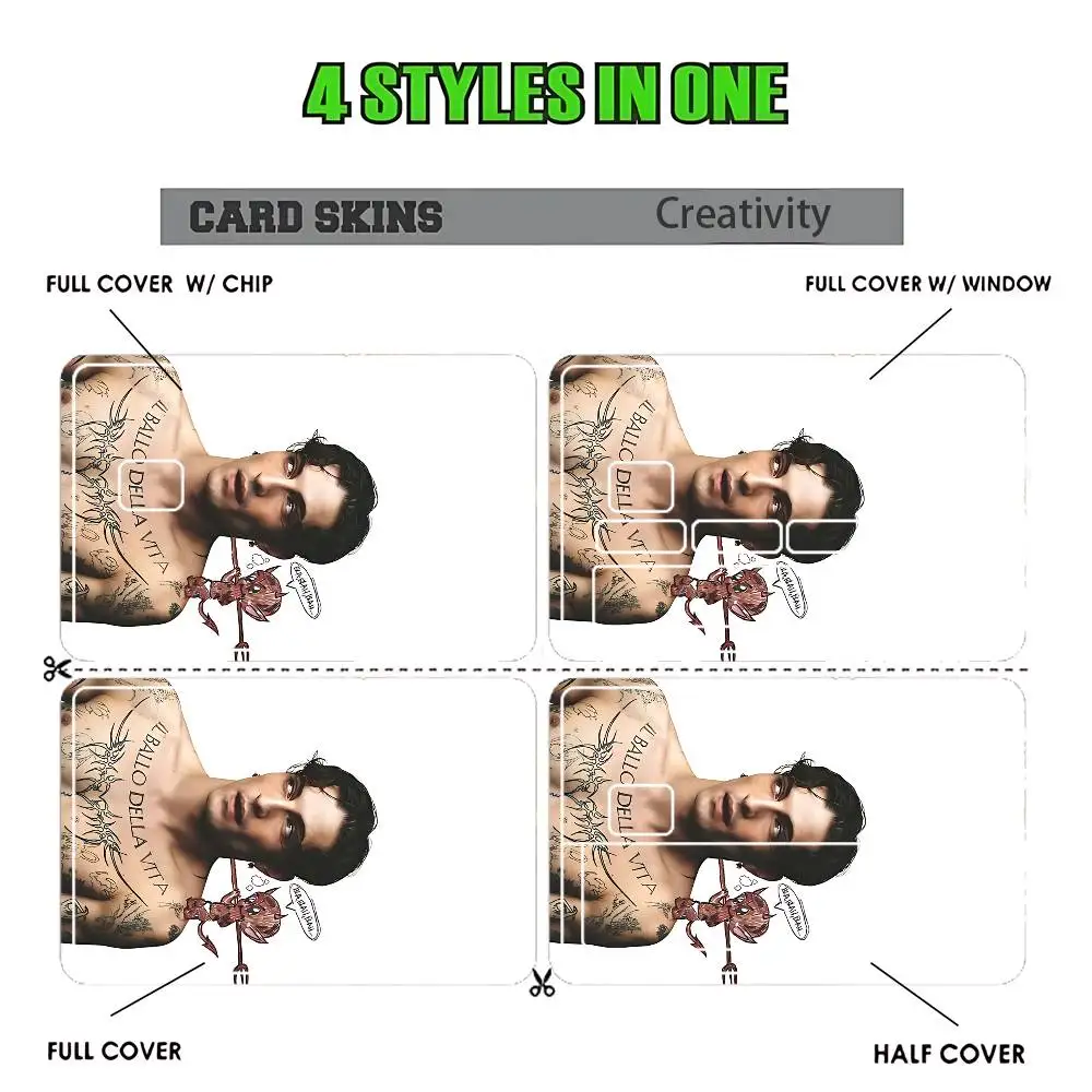 D-Damiano David Funny Little Fears Stickers Credit Visa Debit Bank Charge Card Bus Metro Waterproof Sticker Decal Decoration