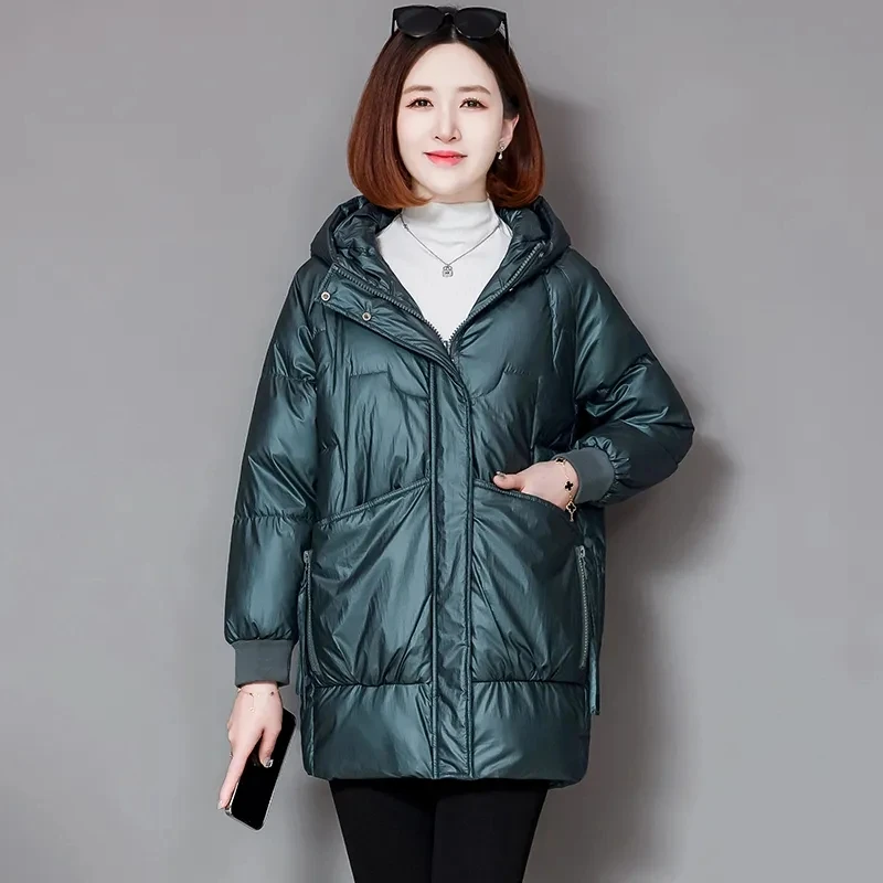 2022 New Winter Jacket Parkas Women Warm Down Cotton Coat Casual Hooded Overcoat Windproof Female Cotton Padded Outwear 4XL H370