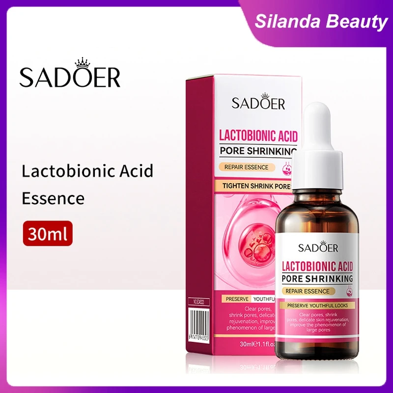 Silanda Beauty Lactobionic Acid Face Serum 30ml Shrink Pore Repairing Essence Moisturizing Facial Serum Korean Skincare Products