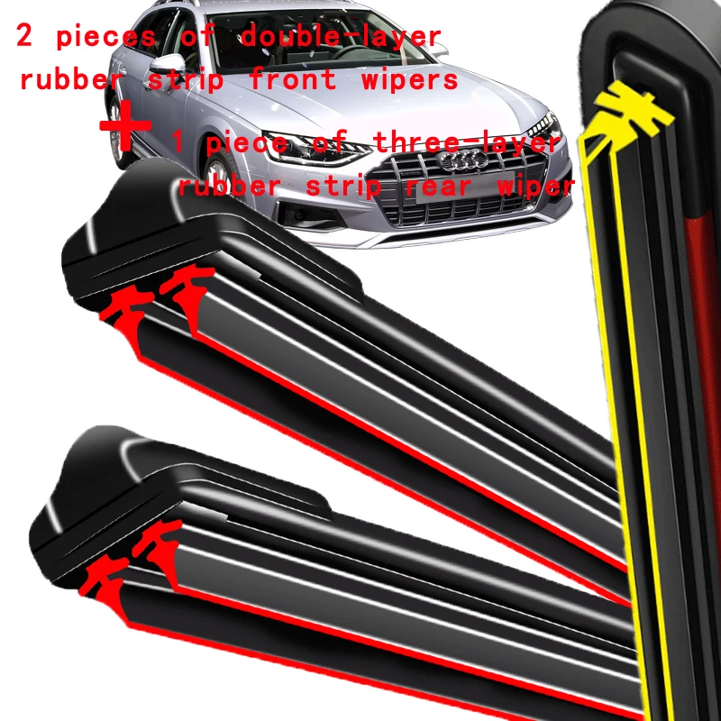 

For Audi A4 B9 2016-2023 2017 2018 2019 2020 2021 Wiper Front&Rear Wiper Blades Windshield Windscreen Window Brushes 24"+20"+14"