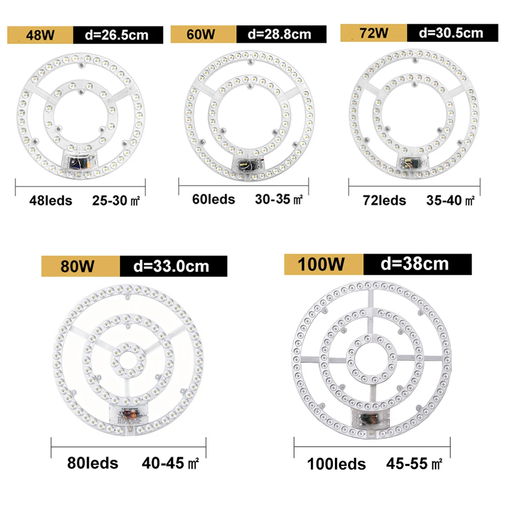 Led Panel Lights Ceiling Lights Led Panel Board Module Magnet Round Panel Led Lamp 48W 60W 72W 80W 100W For Indoor Room Ceiling