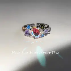 Refraction Under Different Light Conditions Can Produce Different Colors of Illusionary Zircon InsStyle Good Friend Jewelry Ring