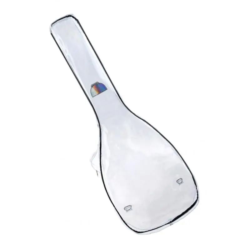 Clear Guitar Backpack Transparent Acoustic Folk Gig Bag PP Case with Accessory Pocket for 39 40 41 Inch