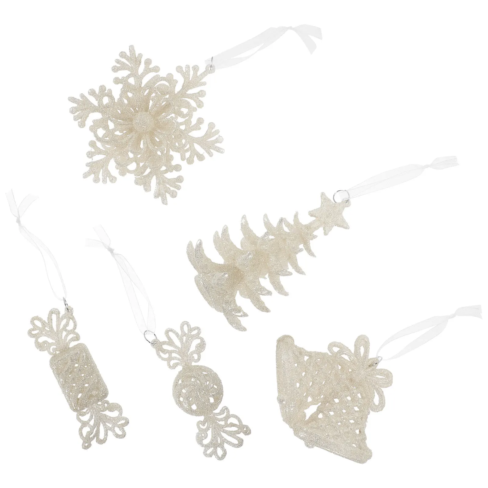 

5Pcs Xmas Tree Decor Adornments Safe Reliable Acrylic Pendants for Festive Season and Holiday Celebration Xmas Tree Decor