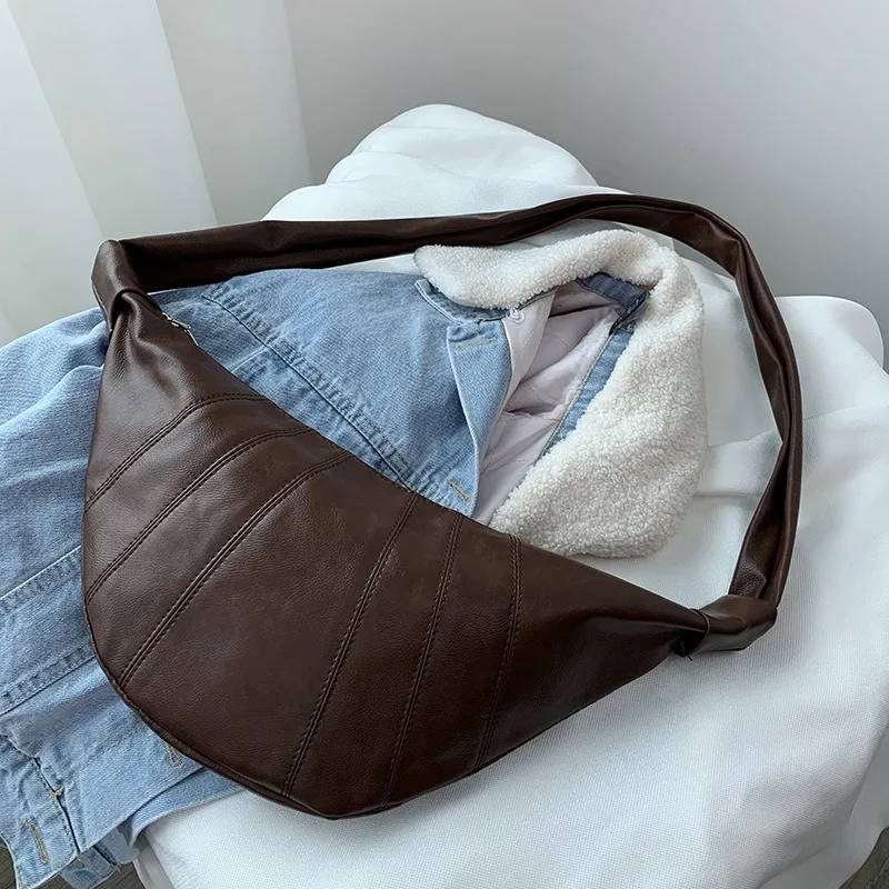 

Винтажная женская сумка-мессенджер Vivi с круассанами на груди, сумка через плечо, винтажная сумка-мессенджер из искусственной кожи в стиле ретро, пригородная сумка