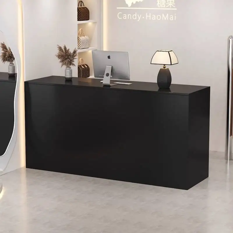 

Dental Decor Reception Counter Black Boutique Design Bakery Reception Counter Cashier Clothing Receptiebalie Toonbank Furniture