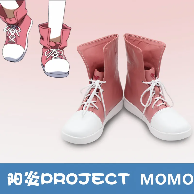 

Kagerou Project Momo Kisaragi Косплей Костюм Обувь Розовые сапоги ручной работы Карнавальные сапоги на Хэллоуин