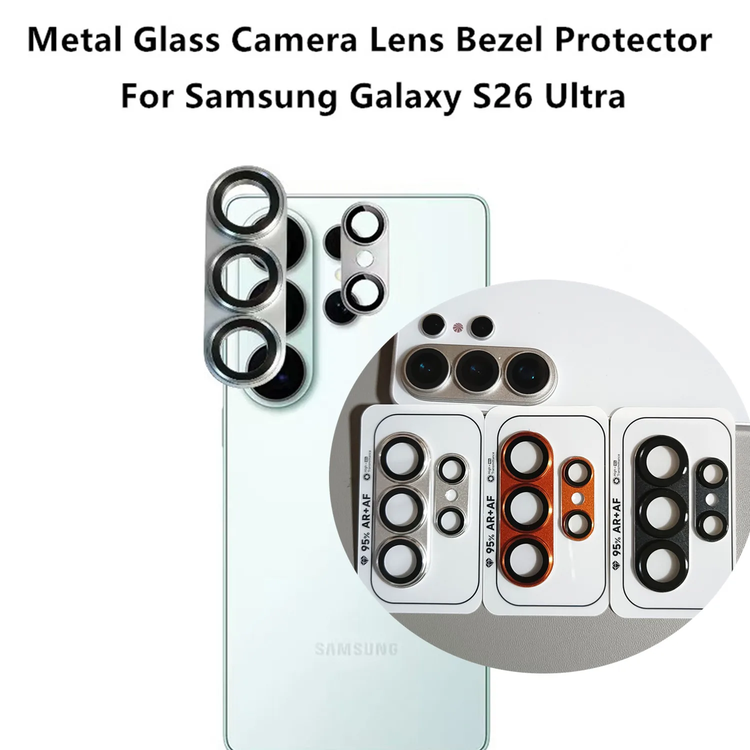 

Matte Metal Camera Bezel Protector For Samsung Galaxy S26 Ultra Plus 3D Aluminum Alloy Shield Glass Lens Ring Cap Film Sticker