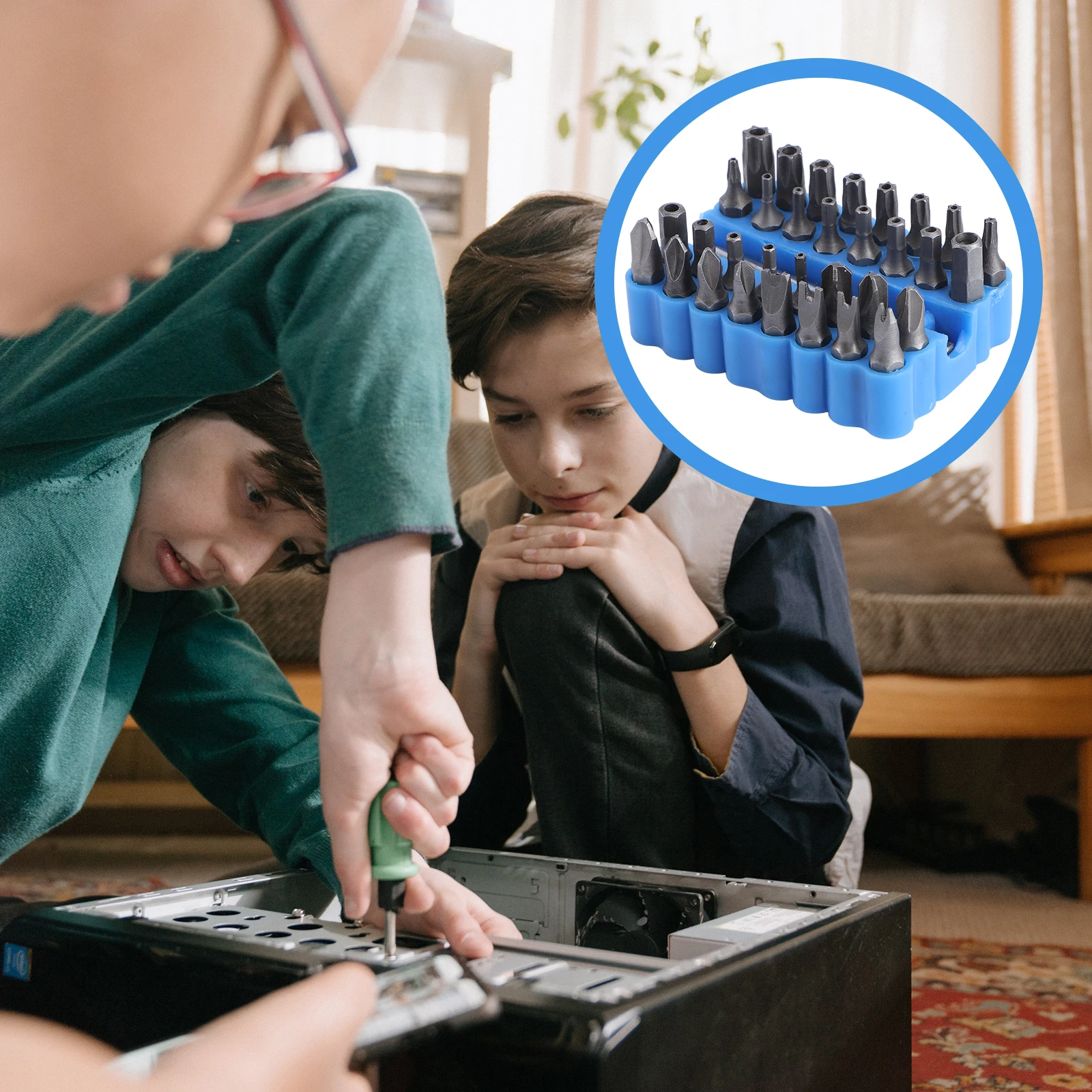 

33 pcs Screwdriver Security Bits Magnetic Extension Tamper Proof Star Bit Set Ideal for Drills Vehicle Computer Electronic