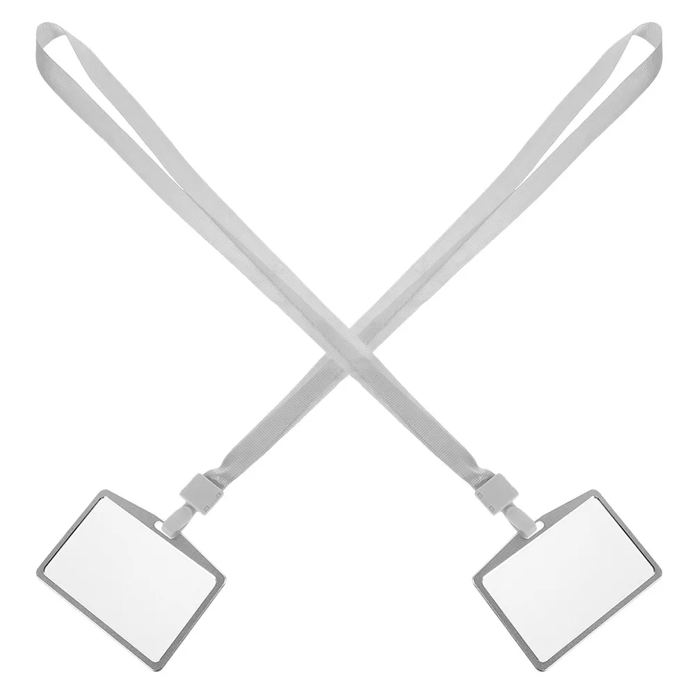 2Set Lightweight Aluminum Alloy Badge Holder Id Holder With Lanyard For Teacher Id Badge Office Manager
