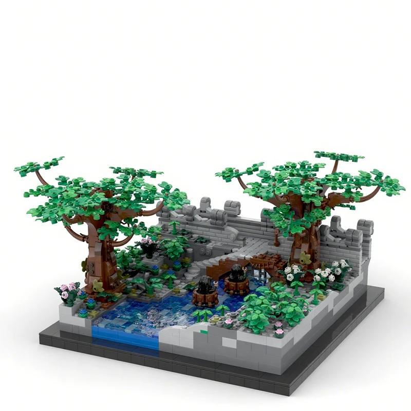 1688PCS Rapids MOC Barrel Set Building Blocks Spinning Current DIY Education Model Diorama