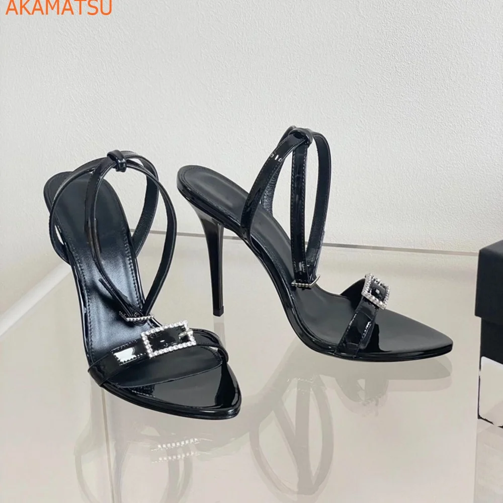 

Peep Toe Straight Strap Women Sandals Slingback Solid Buckle Strap Back Strap Stiletto Heels Fashion Sexy Summer New Arrivals