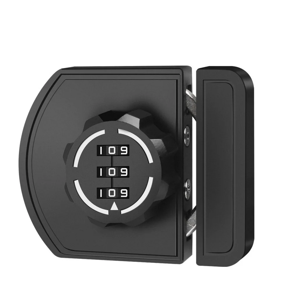 Password Lock for Sliding Door For Drawer No Drill Installation Zinc Alloy Lock with Rotary Mechanism and Glow