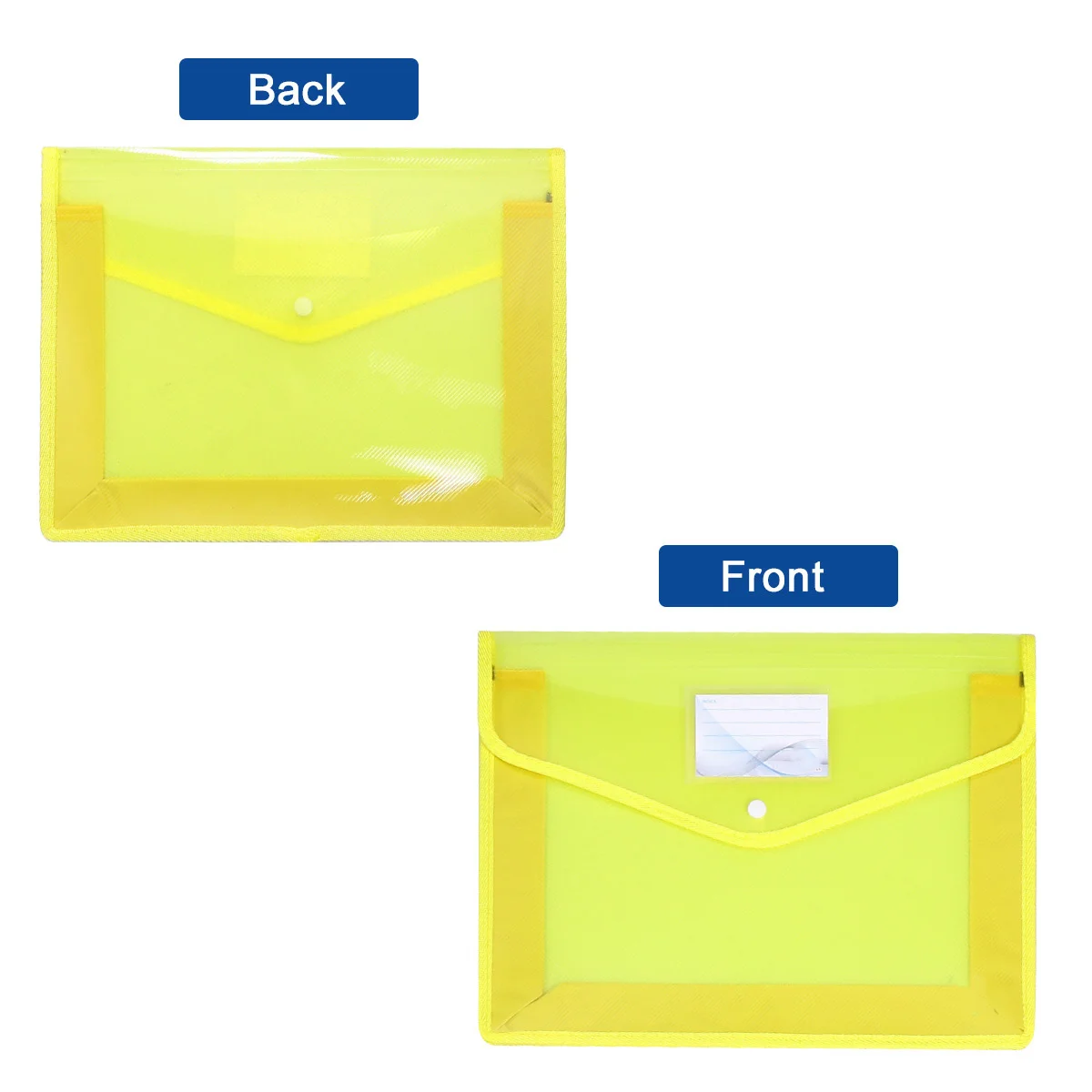 3Pcs A4 Document Folder Waterproof PVC File Holder Clear Snap Button Closure Lightweight Tear Proof Storage for Office Business
