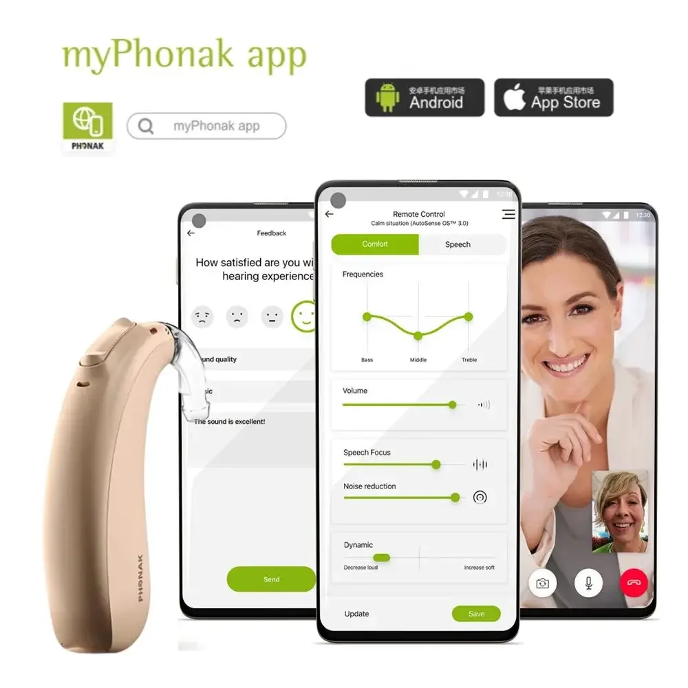 Phonak hearing aids BTE bluetooth Bolero M-PR rechargeable wireless digital 12 channels Programmable Hearing Aids for Deafness