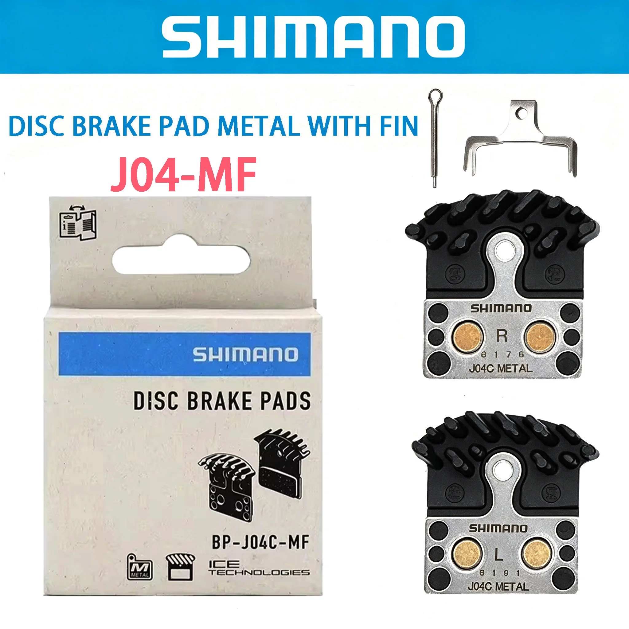 Shimano J04-MF mit Ice Tech-Technologie. Geeignet für XTT DEORE XTR SLX hydraulische Scheibenbremsen-Metallkühlkissen