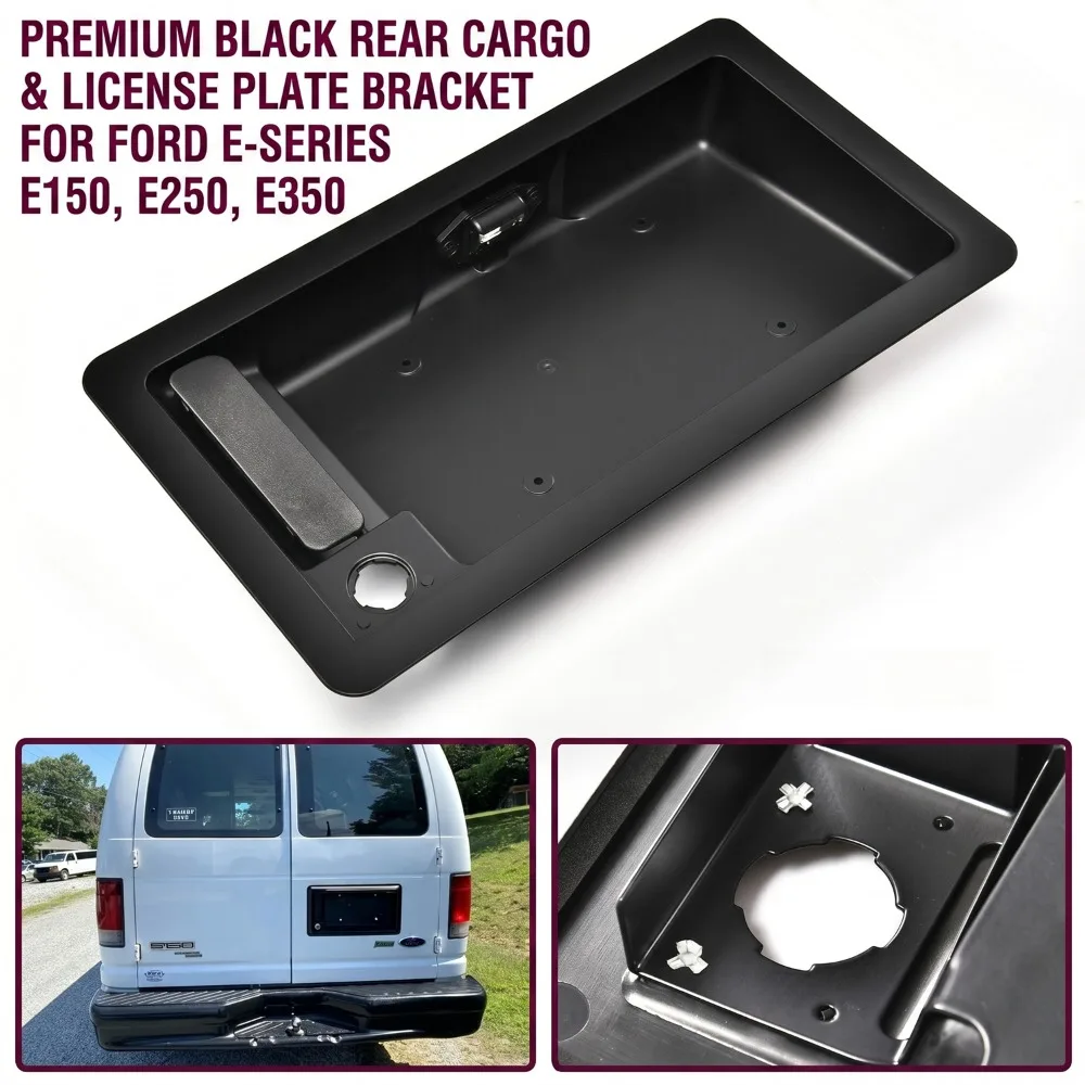 

Fit For Ford E150 E250 E350 Rear Cargo Door Handle License Plate Bracket Black 6C2Z-15434A20-AA 6C2Z15434A20AA
