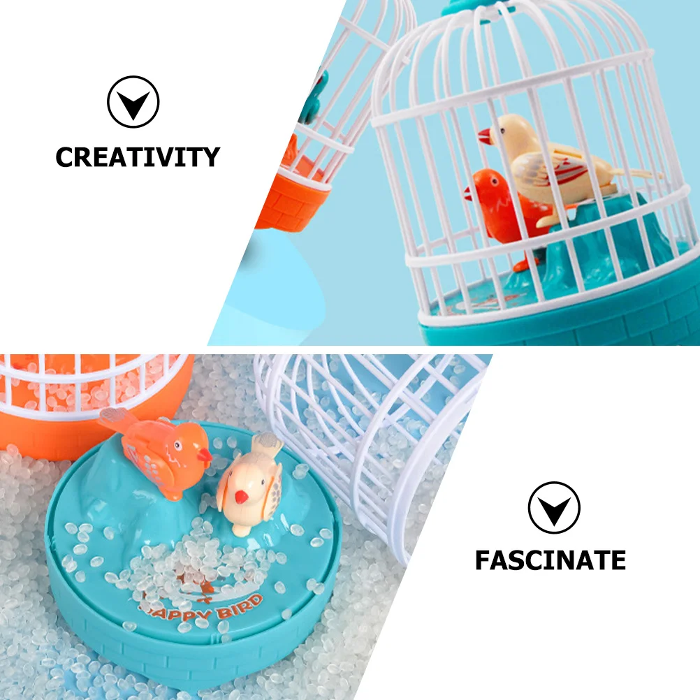 Voice Controlled Bird Cage Bright Color Sound Activated Electronic Bird Singing Movement Kids Educational Interactive Pet