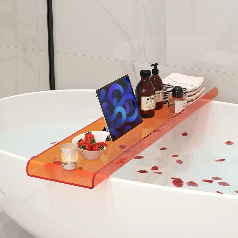 Bathtub acrylic multifunctional bathtub storage rack bathtub tray rack bathtub towel storage rack transparent support