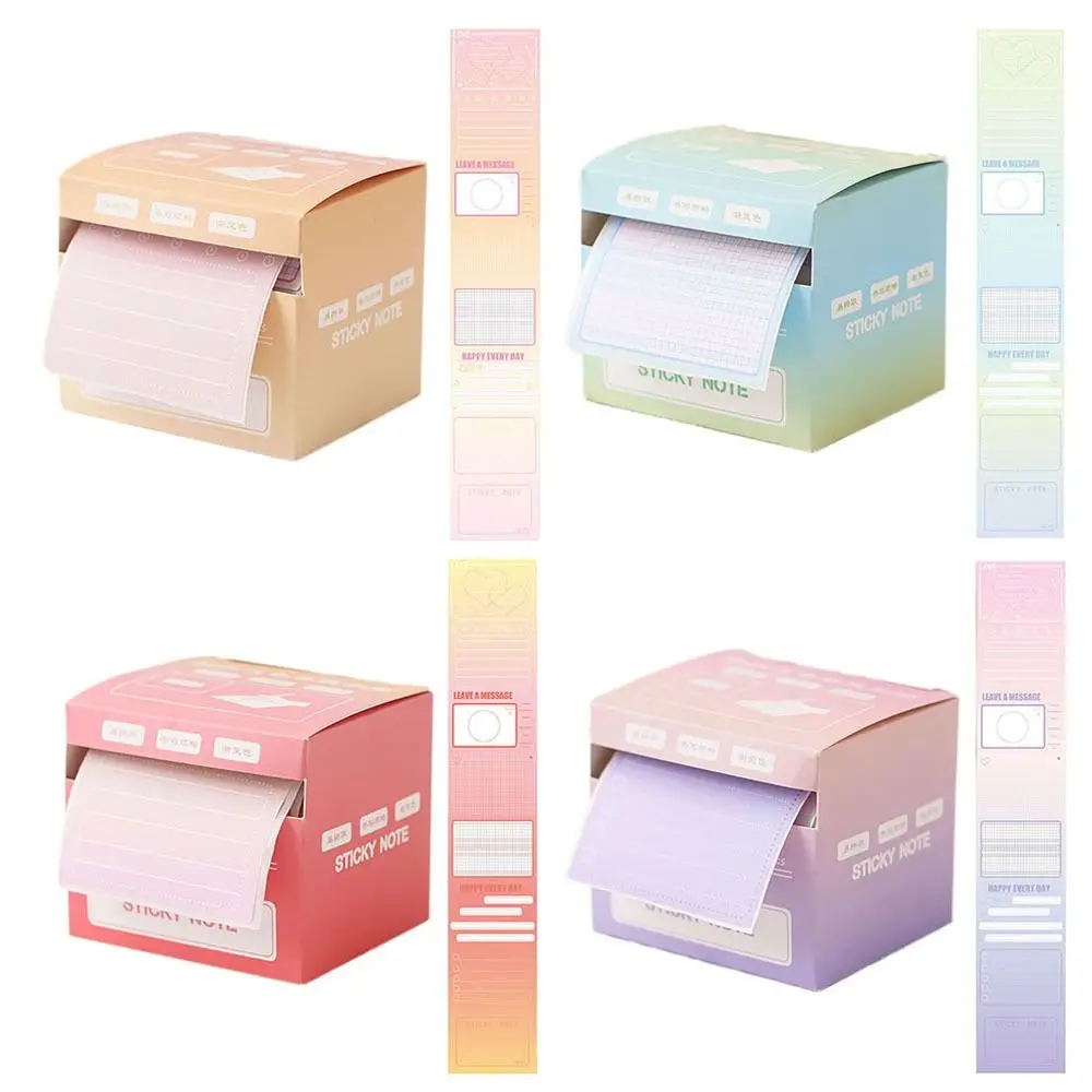 256Pcs/Set Pull-out Design Sticky Note Full Adhesive Stationery Memo Pad DIY Multifunctional Labels Stickers School/Office