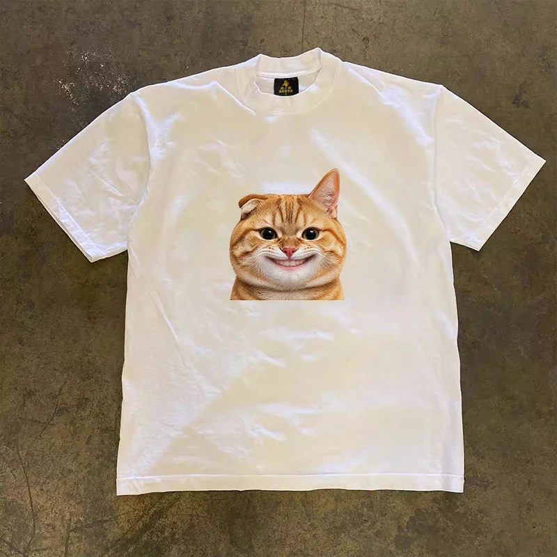 Loose Fit Cotton T-Shirt Unisex Short Sleeve Double Thread UPUPXIA Hero Print Sweat Absorbent round Neck Casual Summer Top