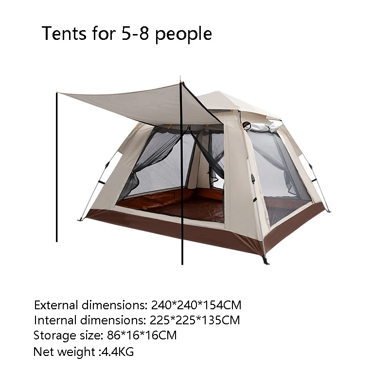 

Portable outdoor camping automatic tent, camping 5-8 people tent, outdoor pergola mosquito tent