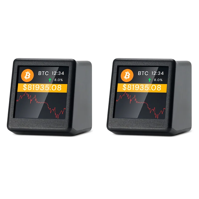 

ABGI-2X Новый 2,4G Wi-Fi криптотрекер дисплей криптовалюты 300 основных криптовалютителей могут быть свободно включены для Nerdminer A