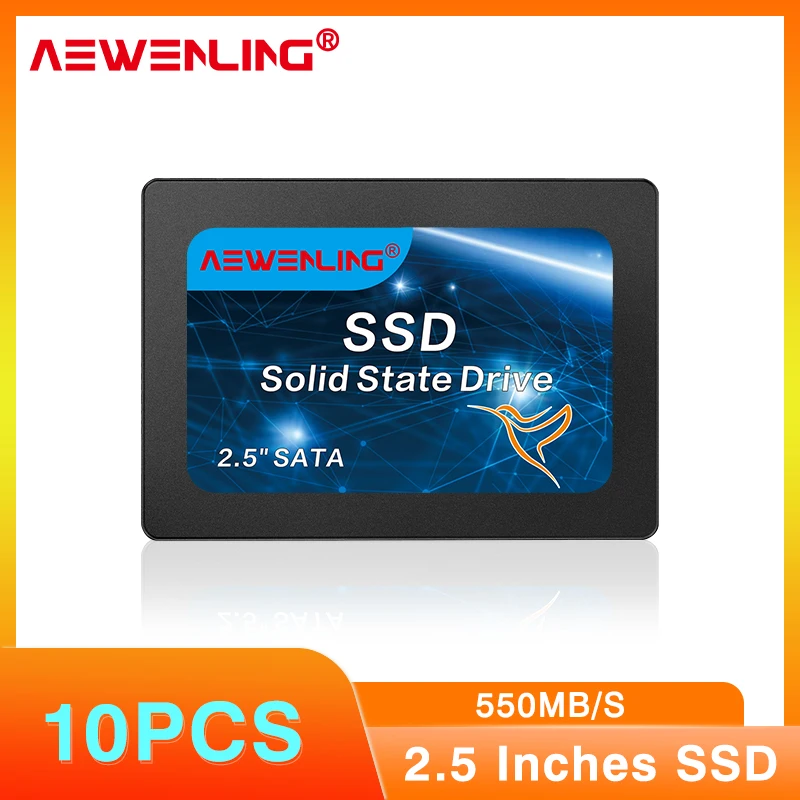 

Жесткий диск AEWENLING 2,5 дюйма SSD * 10 шт., жесткий диск 64 Гб 256 ГБ 128 ГБ 1 ТБ 512 ГБ, твердотельный накопитель для ноутбука, настольного ПК, HDD Sata3, оптовая продажа