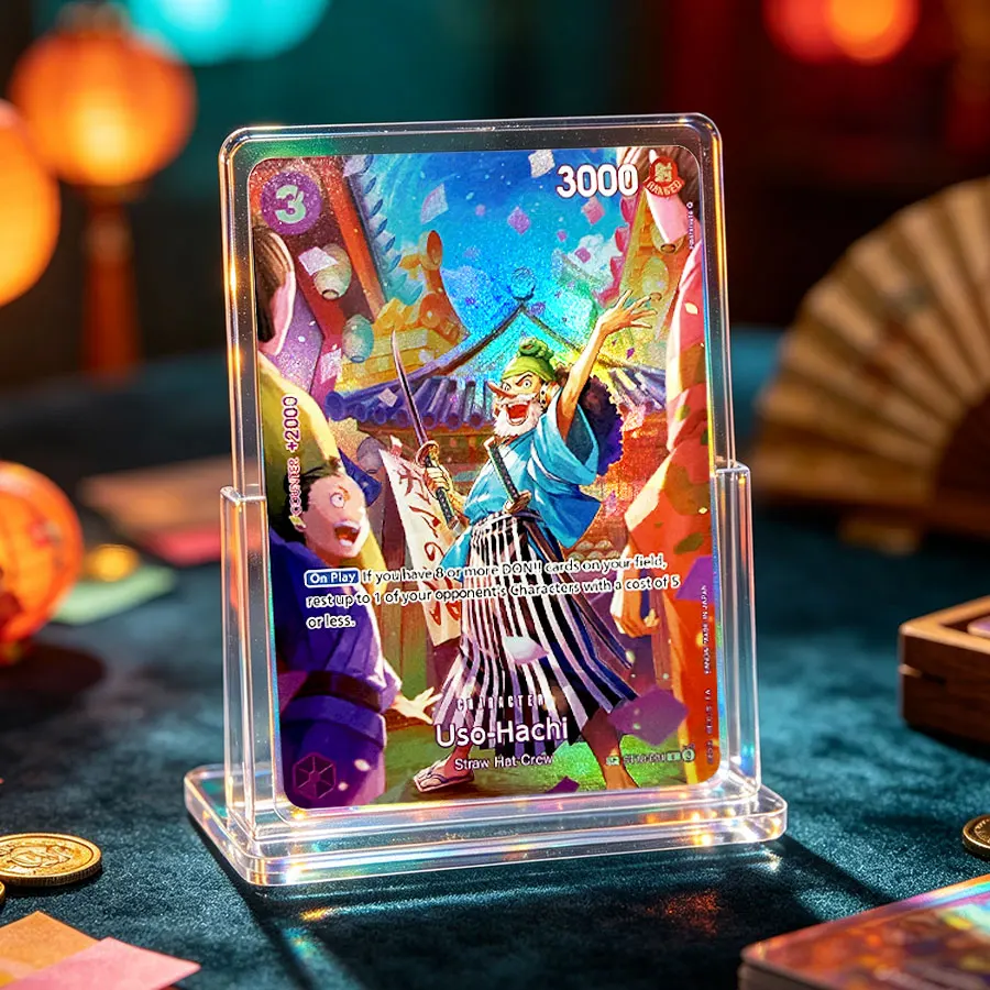 4 unidades de One Piece TCG OPCG Uso‑Hachi ST18‑001 SP Morado 3 Cost Straw Hat Crew Anime Cartas Coleccionables de Juego