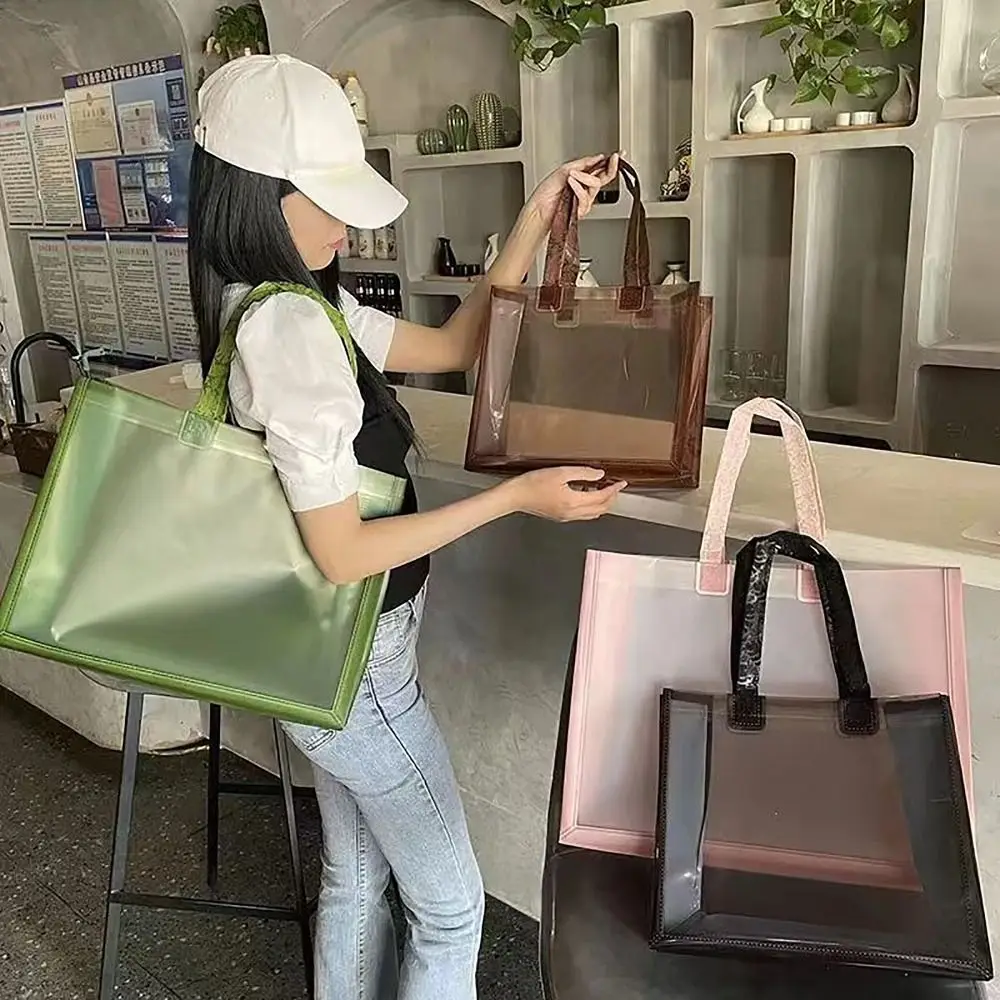 PVC Goodie Bags Gift Wrapping Gift Bags Durable Translucency with Handles Shopping Handbag Home Decor