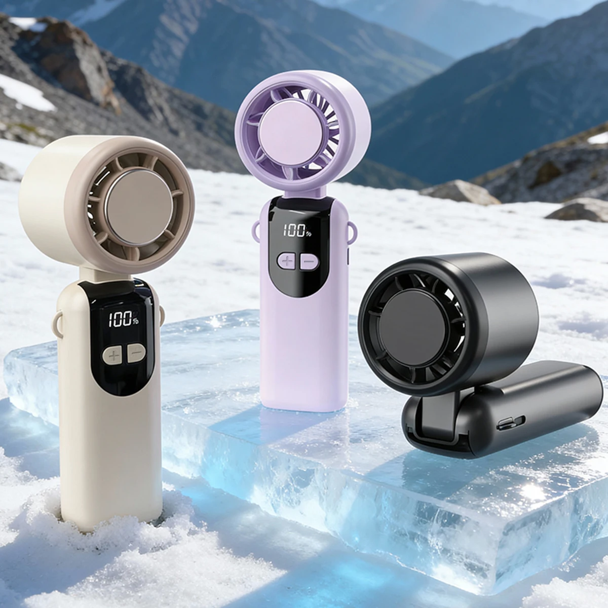 Faltbarer Turbo-Ventilator, tragbarer Hochleistungs-USB-Akku-Mini-Ventilator, starker Wind, leiser persönlicher Kühler für Outdoor-Camping