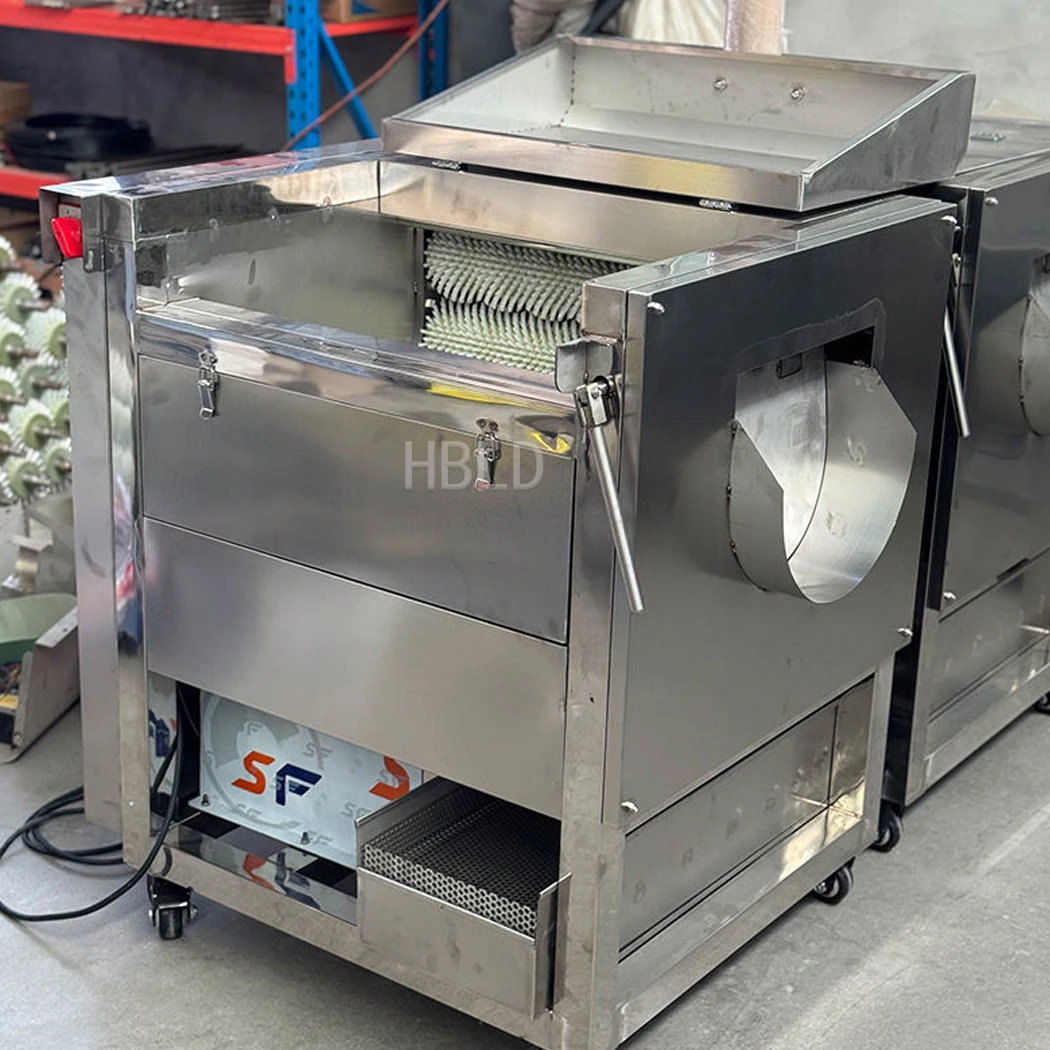 Stainless Steel Potato Peeling Washing Machine, 70KG Weight Vegetable Cleaner for Ginger, Cassava, Radish Processing