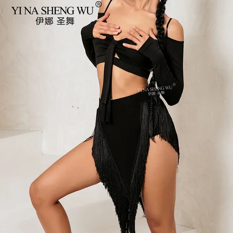 الكبار اللاتينية تنورة رقص مثلث شرابة نصف طول تنورة قصيرة الوطنية القياسية الرقص تشا تشا رومبا السامبا ممارسة Dancewear