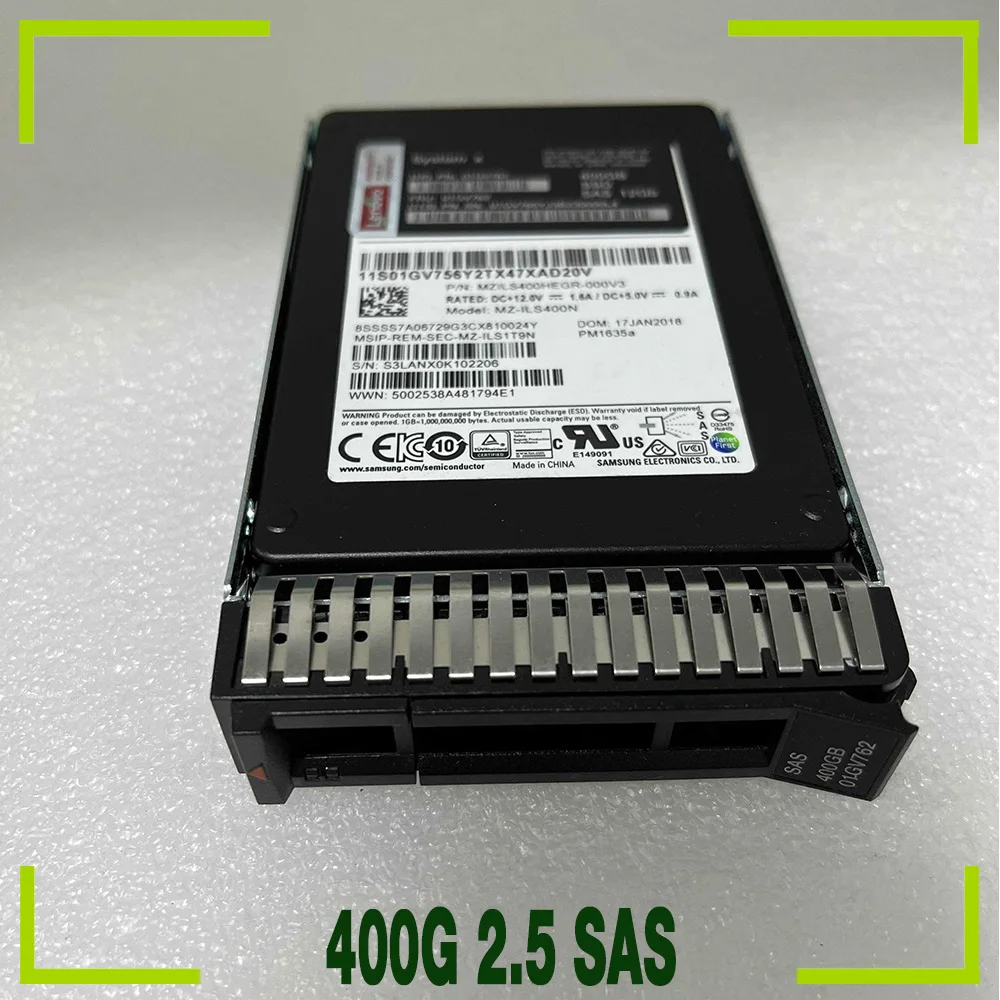 For Lenovo 01GV762 400G 2.5 SAS SSD 12G 01GV761 01GV765  SSD