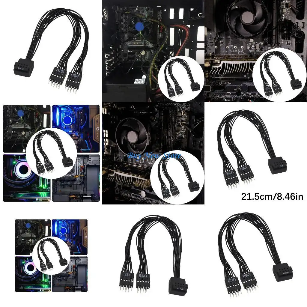 

20CE Enhances Connectivities USB Bent 9Pin Splitter Cable Gaming Video Editing Support