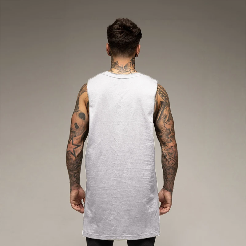 Men Running Vests Cotton Breathable Sleeveless Loose Open Gym Tank Top Fitness Workout Sports Clothing Summer Bodybuilding Vests