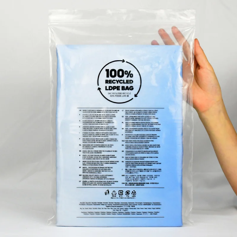 20 00piece.Custom.High Quality Grs Custom Transparent Ziplock Bag Large Plastic Bag Recycling Biodegradable Ziplock Bag With Log