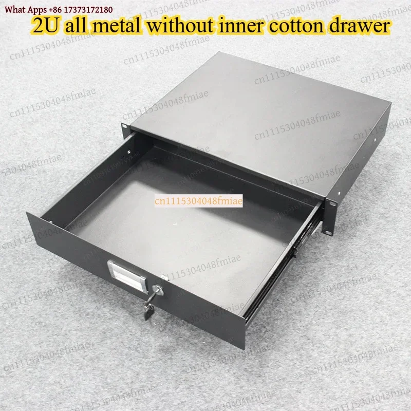 2U Full Metal Wood Drawer Air Case Lock Wireless Microphone 19 Inch Standard Rack Mount Cabinet