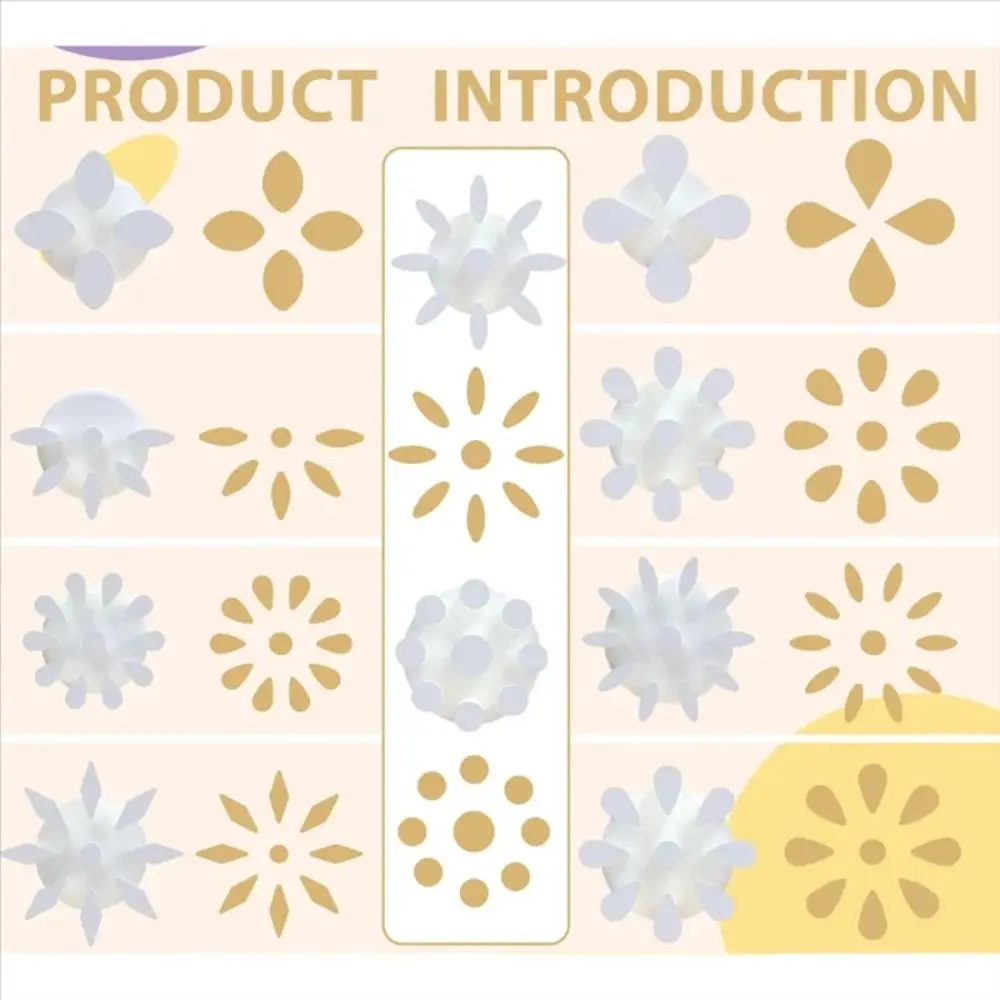 5Pcs 10 Petal Shapes Flower Pattern Dotting Tool Set Double Sided 3D Printed Mandala Dot Art Tools Creative Multi-purpose