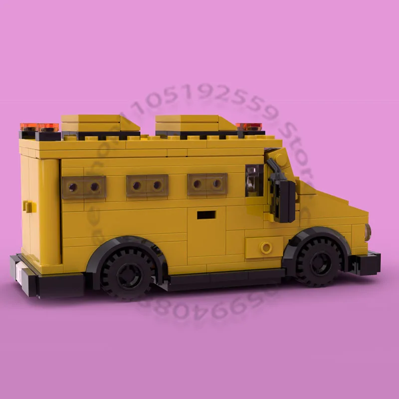 263 PCS Transport Car Armoured Cash Truck MOC Customize Modular Building Block Simple Model Creative DIY Assembly Toy Gift
