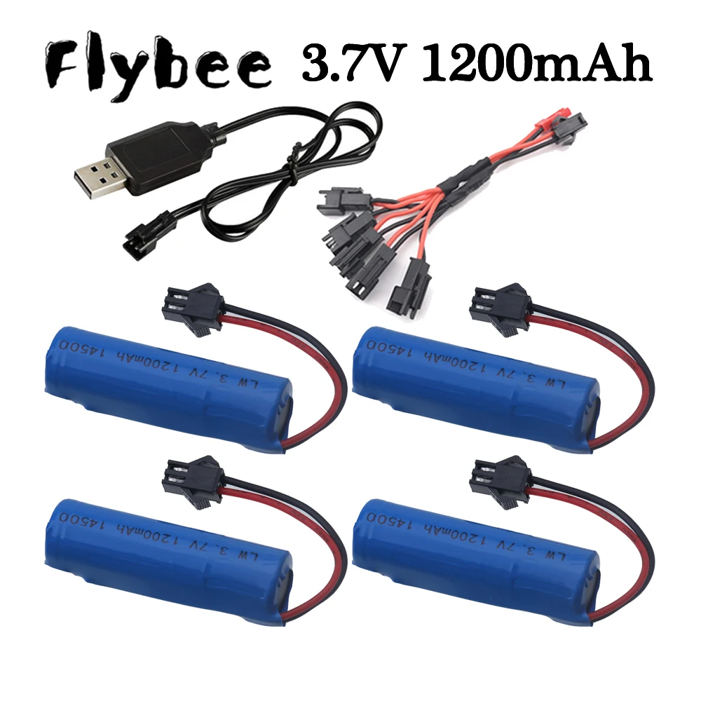 

3.7V 1200mAh Rechargeable Battery Suitable for Remote Control Toys C2 D828 Stunt Car Battery 3.7V 14500 Battery with USB Charger