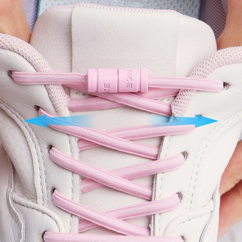 Round Elastic Laces Metal Buckle Shoelace Sneakers Canvas Shoes Quick On/Off Shoelaces Kids Adult Shoe Accessories