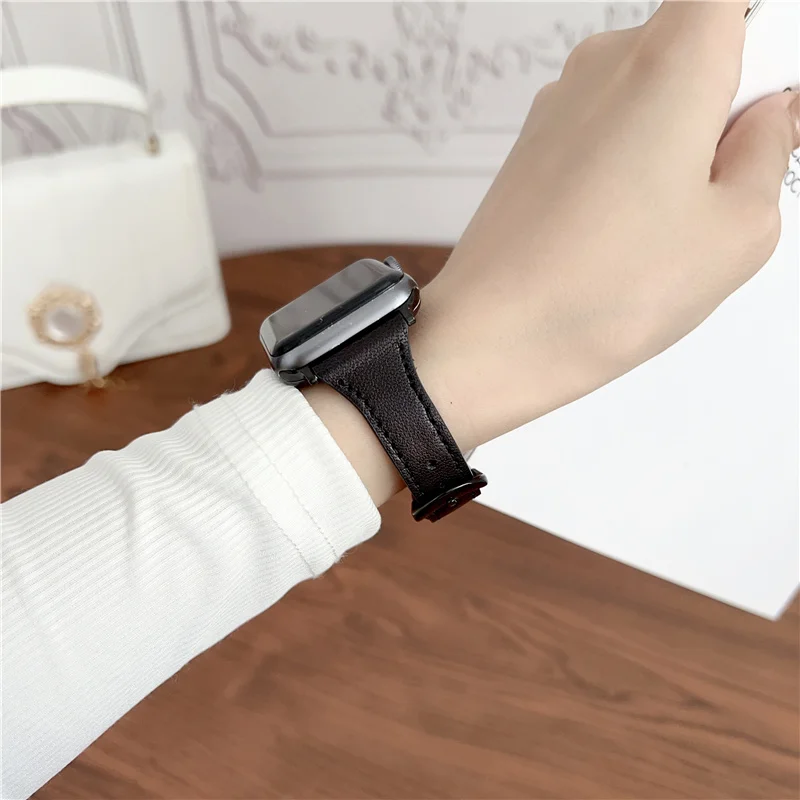 Leather strap For Apple watch band 44mm 45mm 41mm 40mm 49mm 42mm 38mm 45 44 mm correa bracelet iWatch series 3 4 6 SE 7 8 ultra