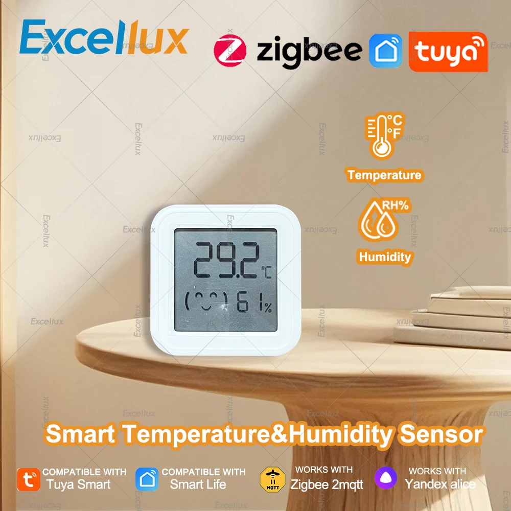 Tuya Smart Zigbee Temperature Humidity Sensor LCD Display Thermometer App Remote Monitor Works With Alexa Google Assistant Z2M