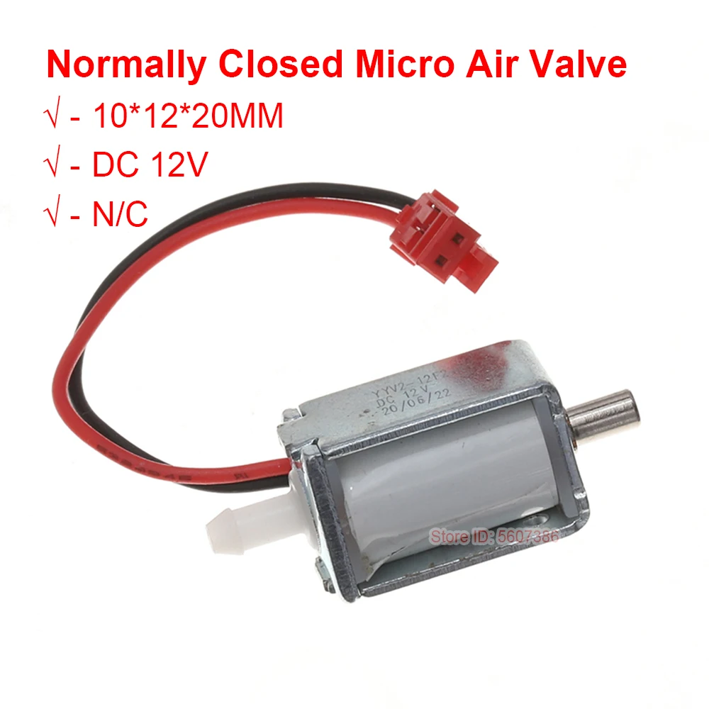 Mini Normally Closed Solenoid Valve DC 12V Electric Air Valve Mini 10mm*12mm Normally Closed N/C Air Release Contorl Valve